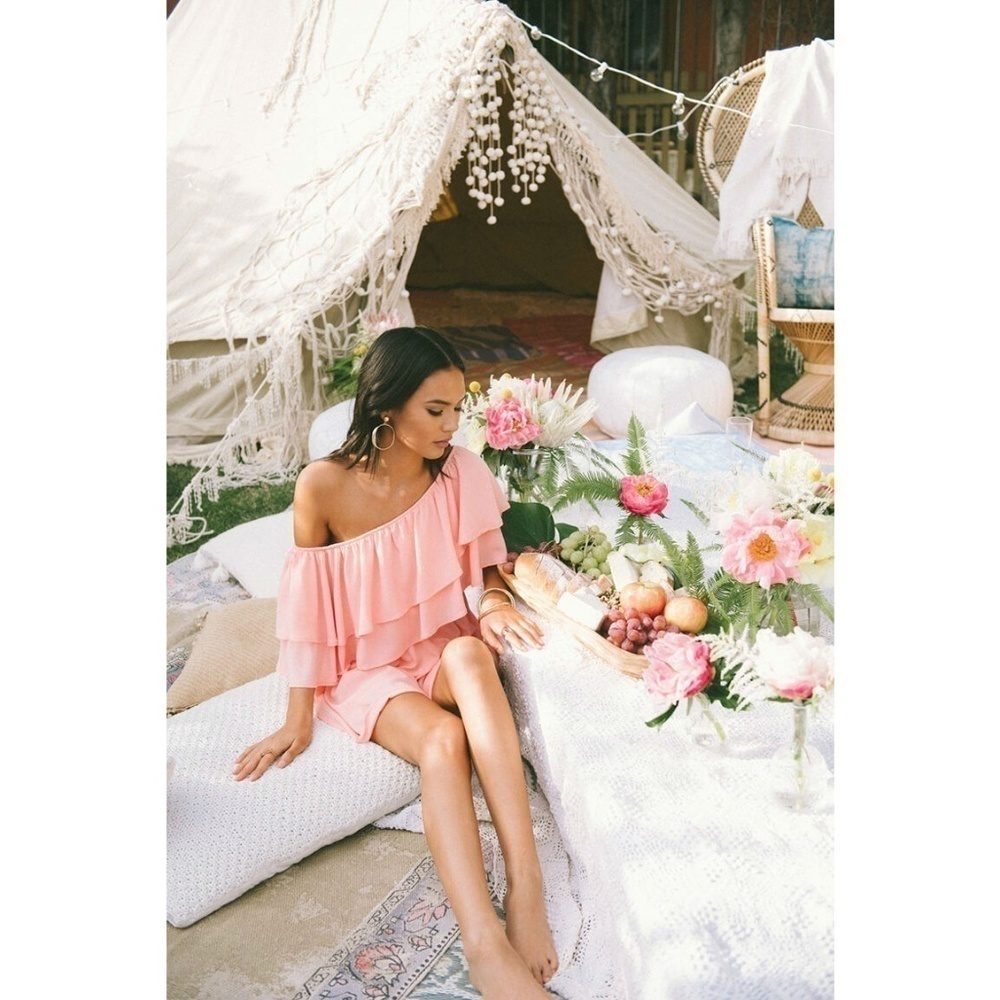 💕SHOW ME YOUR MUMU💕 Holly Dress Peach Pebble NWT